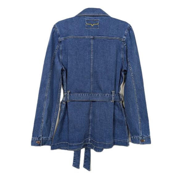 KIMES RANCH Becca Denim Jacket Stretch Antique Wash Belted Women's Large - Picture 3 of 6